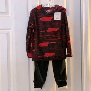 Brand new Jumping Beans red/black 2 piece micro fleece set!